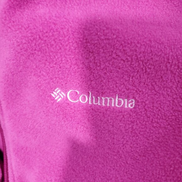 Columbia Women's Fleece jacket with hood PINK Great Condition sz Medium - Picture 4 of 5